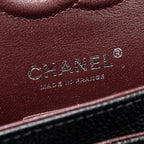 CHANEL SMALL CLASSIC DOUBLE FLAP BAG CAVIAR BLACK SHW (MICROCHIP)