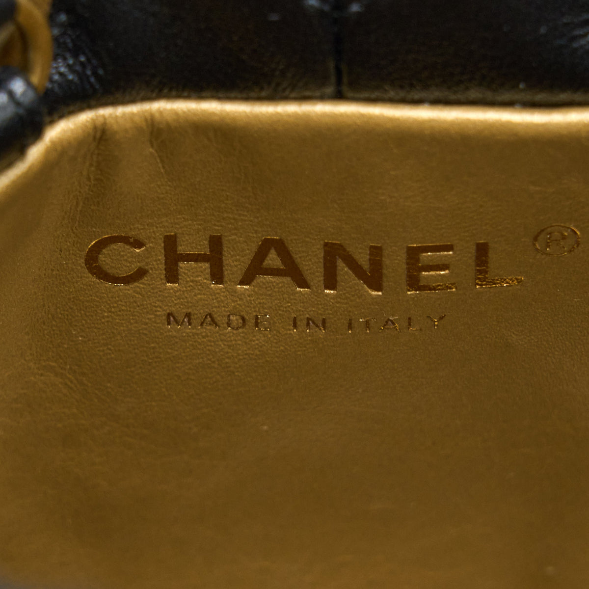 CHANEL 22S PEARL CRUSH BUCKET BAG LAMBSKIN BLACK BRUSHED GHW (MICROCHIP)