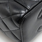 CHANEL LETTER TWIST TOP HANDLE LONG VANITY WITH CHAIN LAMBSKIN BLACK GHW (MICROCHIP)