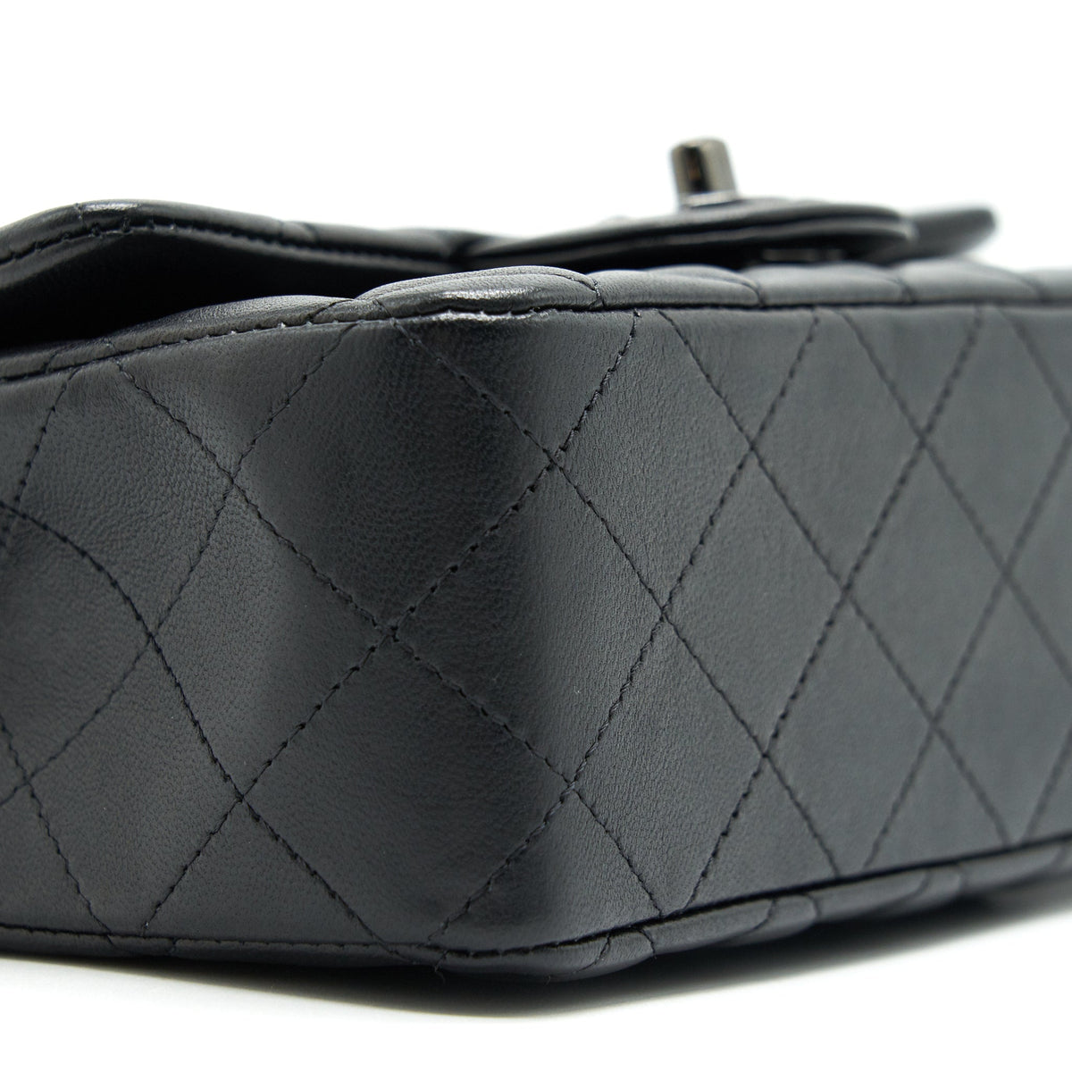 CHANEL MINI RECTANGULAR LAMBSKIN BLACK SO BLACK