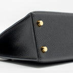 HERMES MINI KELLY II EPSOM BLACK GHW