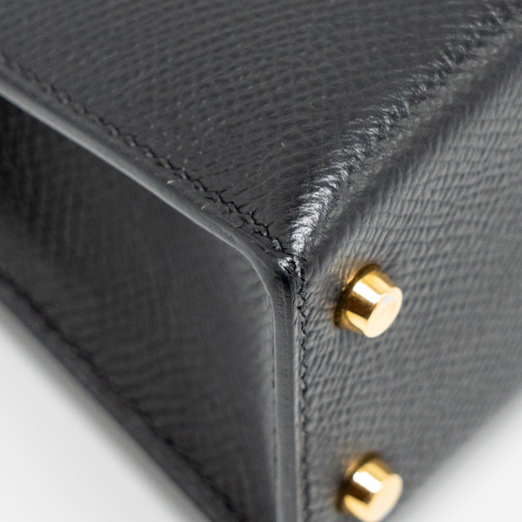 Hermes Mini Kelly II epsom black GHW