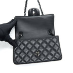 CHANEL MINI RECTANGULAR LAMBSKIN BLACK SO BLACK