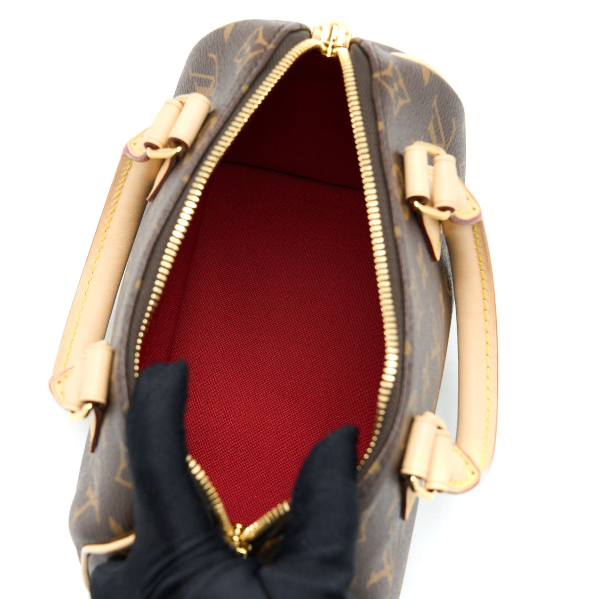 LOUIS VUITTON SPEEDY BANDOULIERE 20 MONOGRAM CANVAS BLACK STRAP GHW (NEW VERSION)