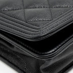 CHANEL BOY WALLET ON CHAIN CAVIAR BLACK GHW