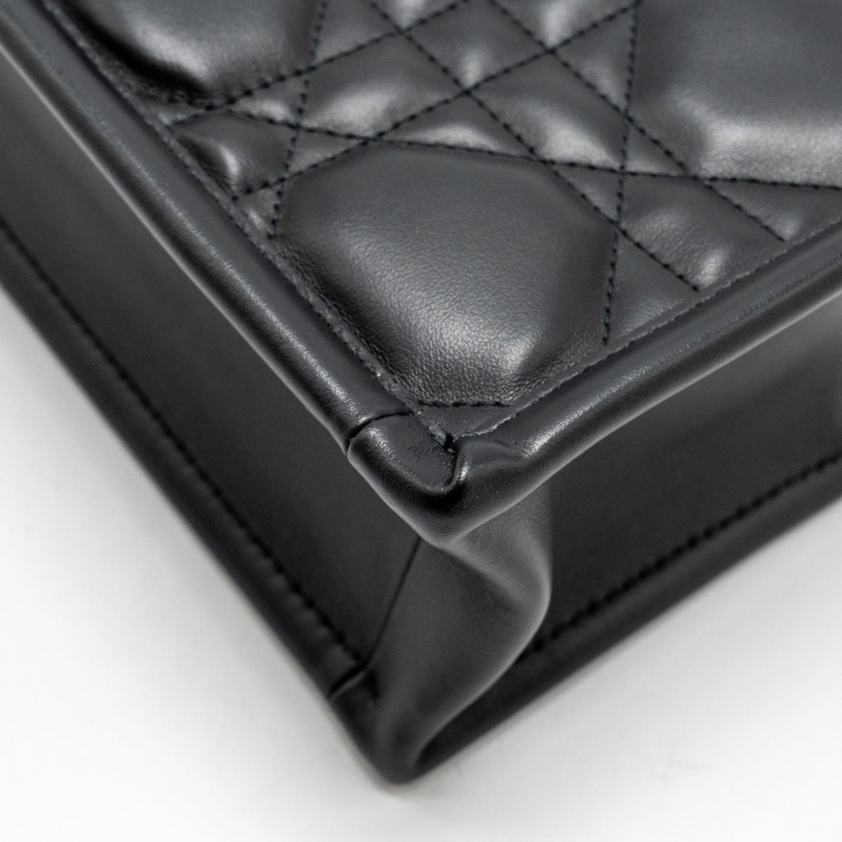 DIOR DIORAMOUR MINI DIOR BOOK TOTE MACROCANNAGE CALFKSIN BLACK LGHW