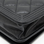 CHANEL BOY WALLET ON CHAIN CAVIAR BLACK GHW