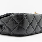 CHANEL MEDALLION QUILTED FLAP BAG AGED CALFSKIN BLACK MULTICOLOUR HARDWARE
