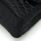 CHANEL 2.55 REISSUE FLAP BAG SATIN BLACK GHW