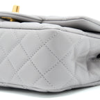 CHANEL PEARL CRUSH MINI RECTANGULAR LAMBSKIN GREY BRUSHED GHW (MICROCHIP)