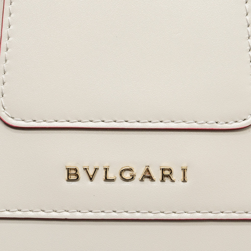BVLGARI TOP HANDLE SERPENTI BAG CALFSKIN WHITE / RED LGHW
