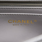 CHANEL PEARL CRUSH MINI RECTANGULAR LAMBSKIN GREY BRUSHED GHW (MICROCHIP)