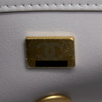 CHANEL PEARL CRUSH MINI RECTANGULAR LAMBSKIN GREY BRUSHED GHW (MICROCHIP)