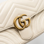 GUCCI MINI MARMONT BAG CALFSKIN WHITE GHW