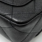 CHANEL COCO LOVE FLAP BAG WITH ADJUSTABLE CHAIN CAVIAR BLACK GHW (MICROCHIP)