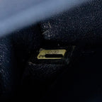 Chanel Medium Chevron Coco Handle Bag Caviar with Lizard Handle Navy GHW