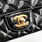 Chanel Mini Rectangular flap bag patent leather black GHW