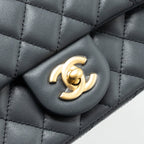 CHANEL 23K PEARL CRUSH MINI RECTANGULAR FLAP BAG LAMBSKIN DARK GREY GHW