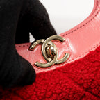 Chanel Large 31 Shopping Bag Shearling / Calfskin Dark Pink LGHW