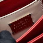 BVLGARI TOP HANDLE SERPENTI BAG CALFSKIN WHITE / RED LGHW
