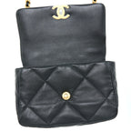 CHANEL SMALL 19 BAG LAMBSKIN BLACK MULTICOLOUR HARDWARE (MICROCHIP)