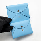 HERMES CALVI DUO CARD HOLDER EPSOM CELESTE SHW