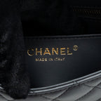 CHANEL 23K PEARL CRUSH MINI RECTANGULAR FLAP BAG LAMBSKIN DARK GREY GHW