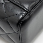 CHANEL LONG VANITY CASE WITH CHAIN LAMBSKIN BLACK LGHW