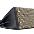 HERMES KELLY 25 SELLIER TOILE QUADRILLE /SWIFT BLACK-BLANC-DESERT / BLACK SHW