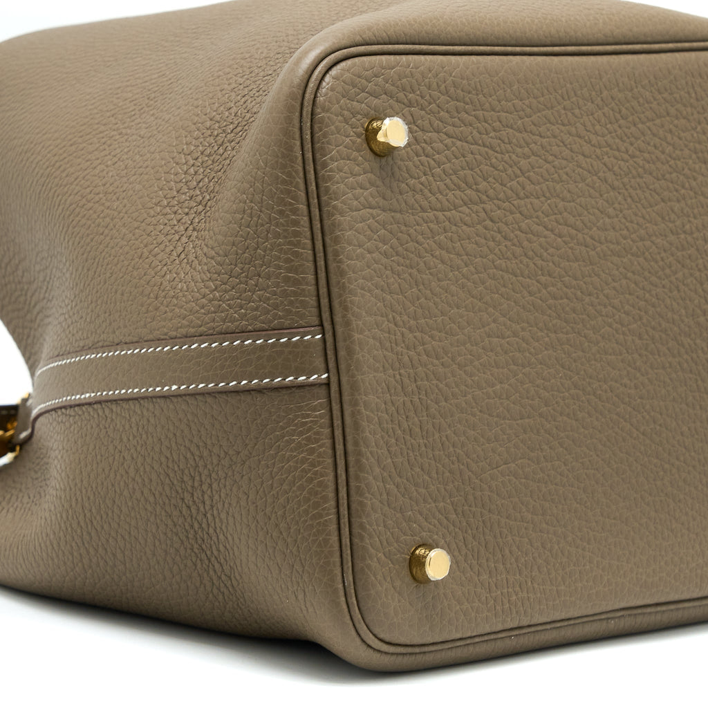 Hermes Picotin 22 Lock Bag Clemence Etoupe GHW