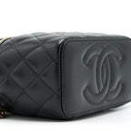 CHANEL 22A TOP HANDLE LONG VANITY WITH CHAIN LAMBSKIN BLACK LGHW