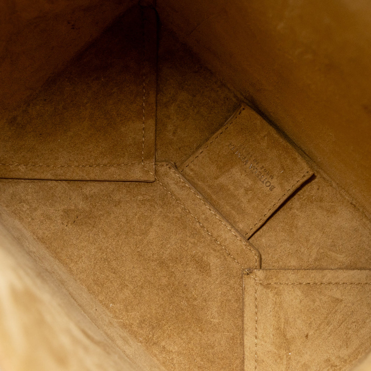 Bottega Veneta Small Raw Paper Leather Tote Bag Calfskin Kraft Beige