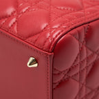 DIOR MEDIUM LADY DIOR LAMBSKIN RED GHW