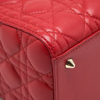 DIOR MEDIUM LADY DIOR LAMBSKIN RED GHW