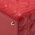 DIOR MEDIUM LADY DIOR LAMBSKIN RED GHW