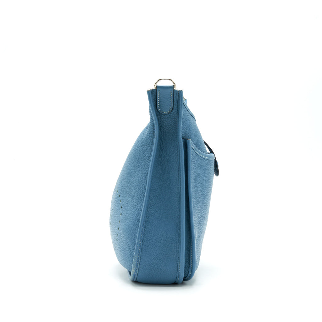 Hermes Evelyne 29 Bag Clemence Blue Jeans SHW