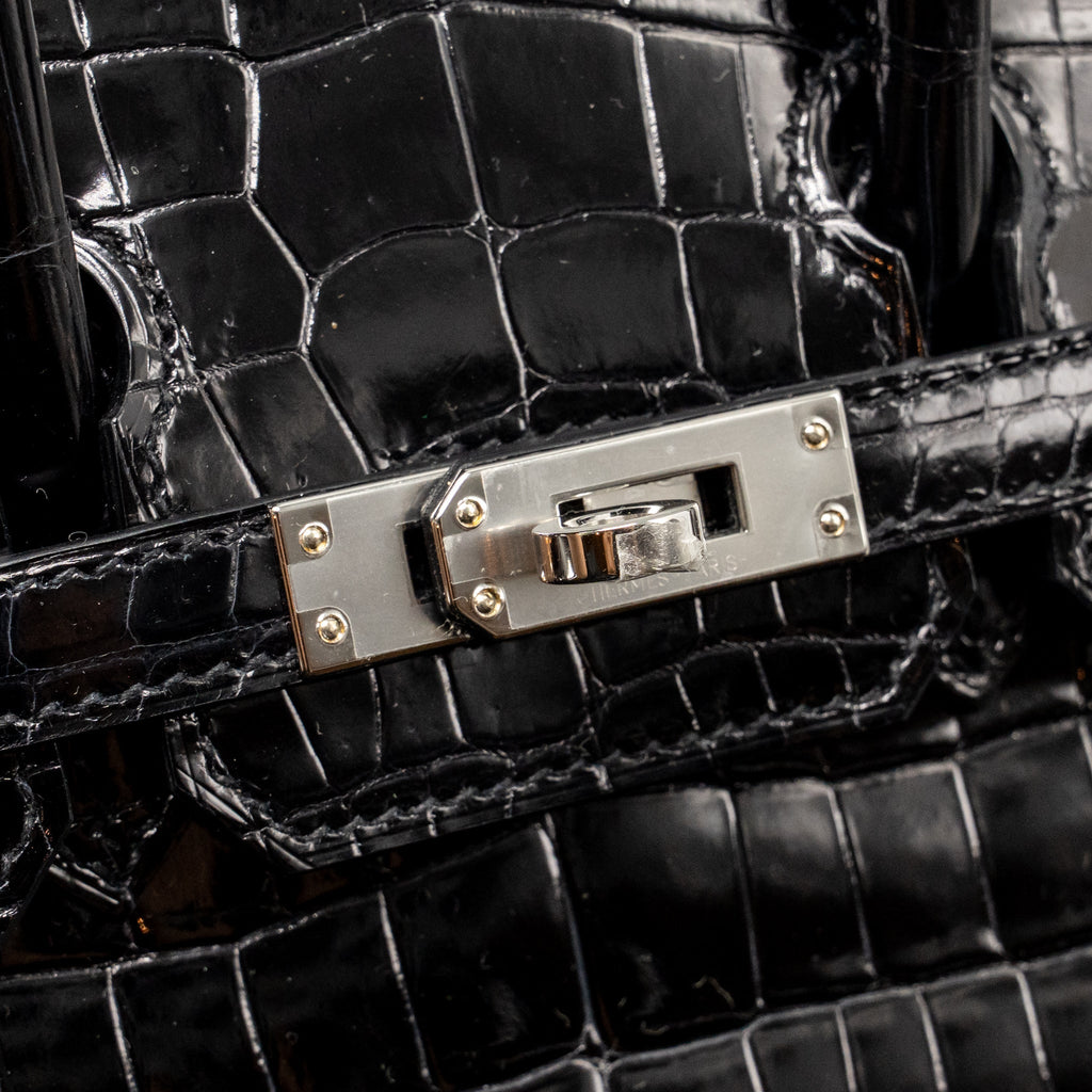 Hermes Birkin 25 Crocodile Niloticus Black SHW