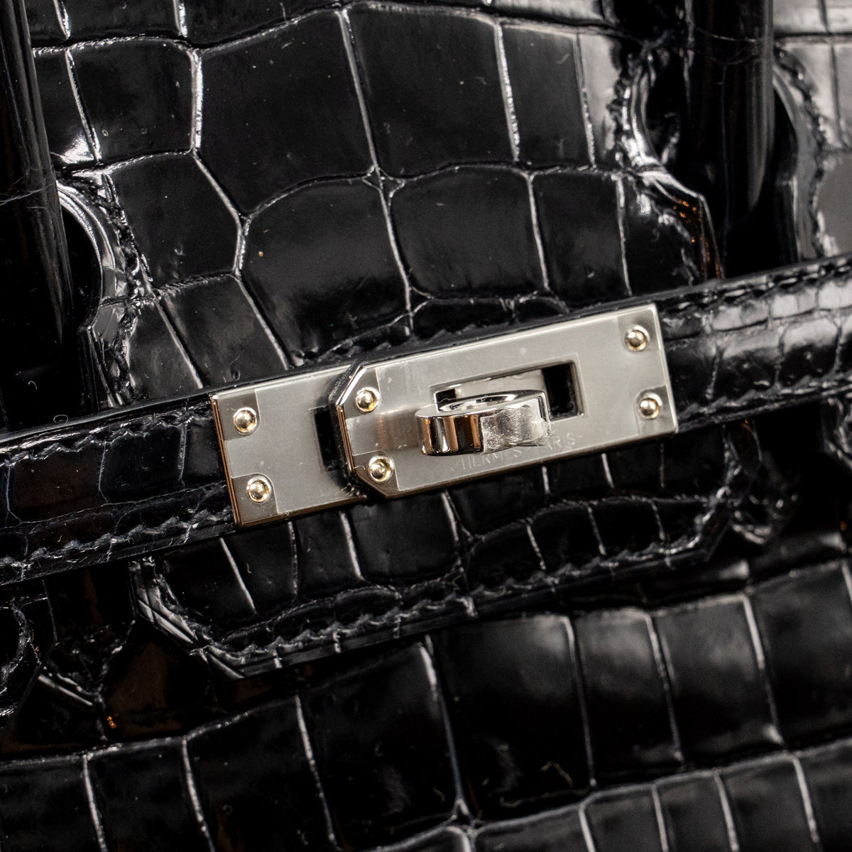 Hermes Birkin 25 Crocodile Niloticus Black SHW