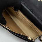 CHANEL PEARL CRUSH WALLET ON CHAIN LAMBSKIN BLACK GHW(MICROCHIP)