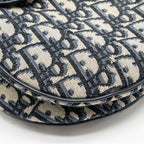 DIOR MEDIUM SADDLE BAG BLUE DIOR OBLIQUE JACQUARD CANVAS/CALFSKIN GHW