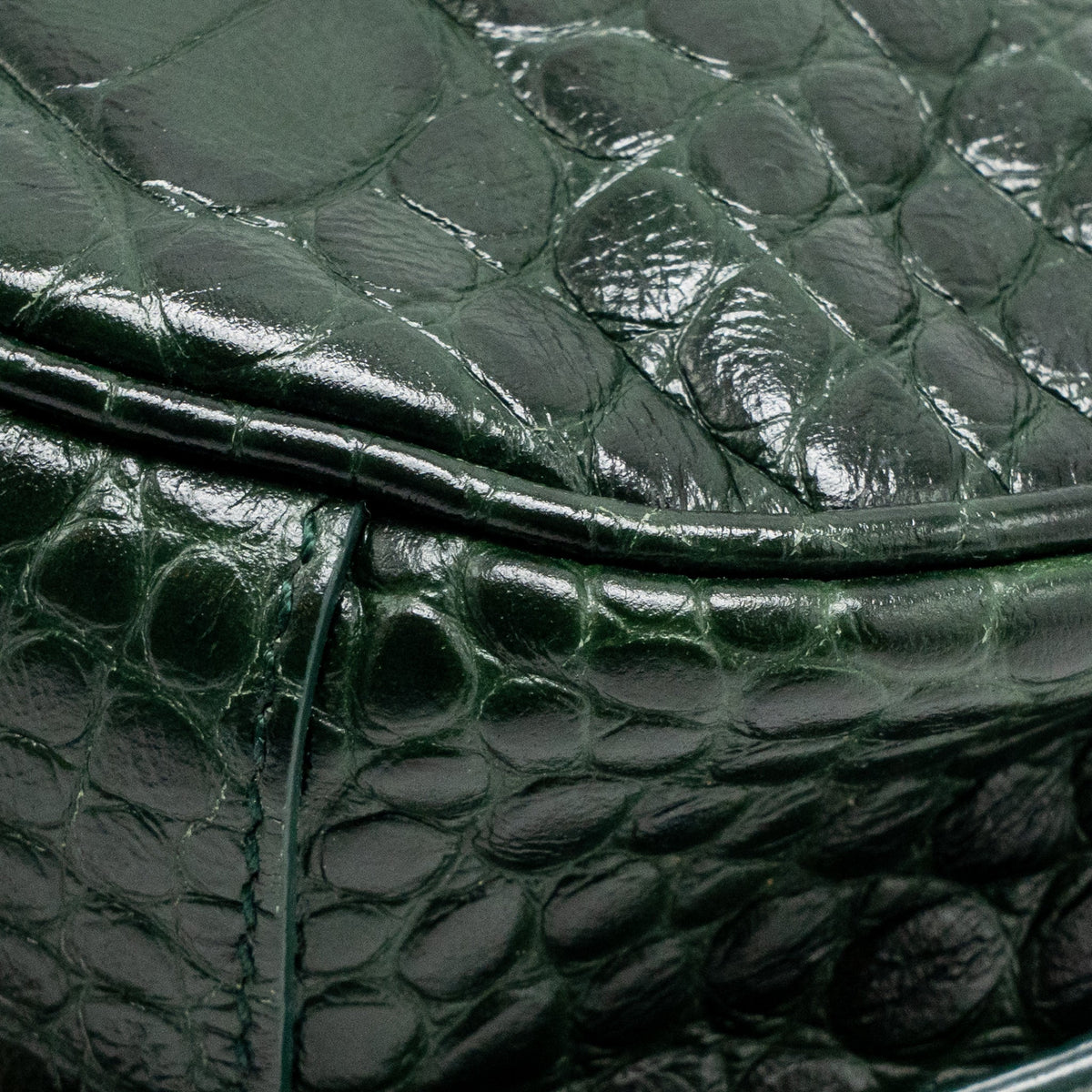 Balenciaga Le cagole XS Shoulder Bag Crocodile Embossed Calfskin Dark Forest Green GHW