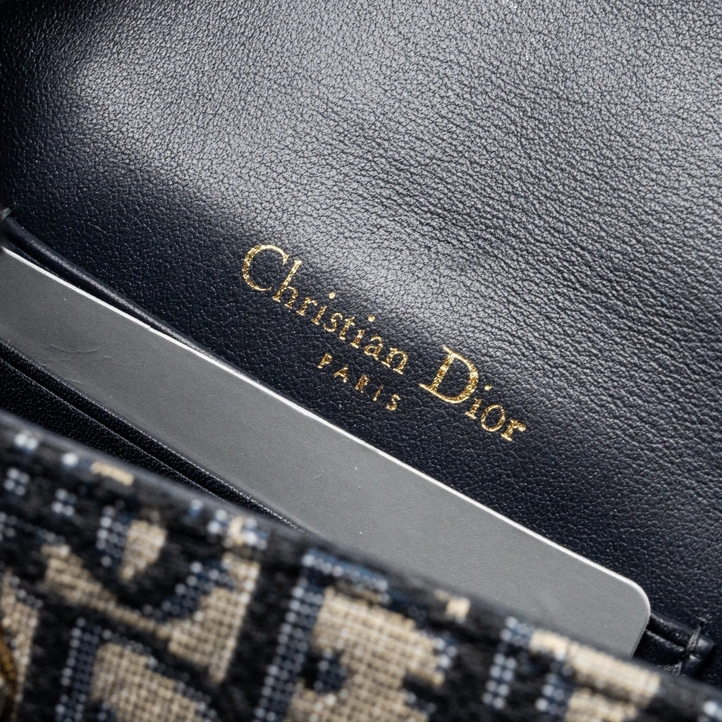 DIOR SADDLE BELT POUCH OBLIQUE JACQUARD BLUE GHW