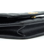 CHANEL 22S LOGO TOP HANDLE WALLET ON CHAIN CAVIAR BLACK GHW (MICROCHIP)