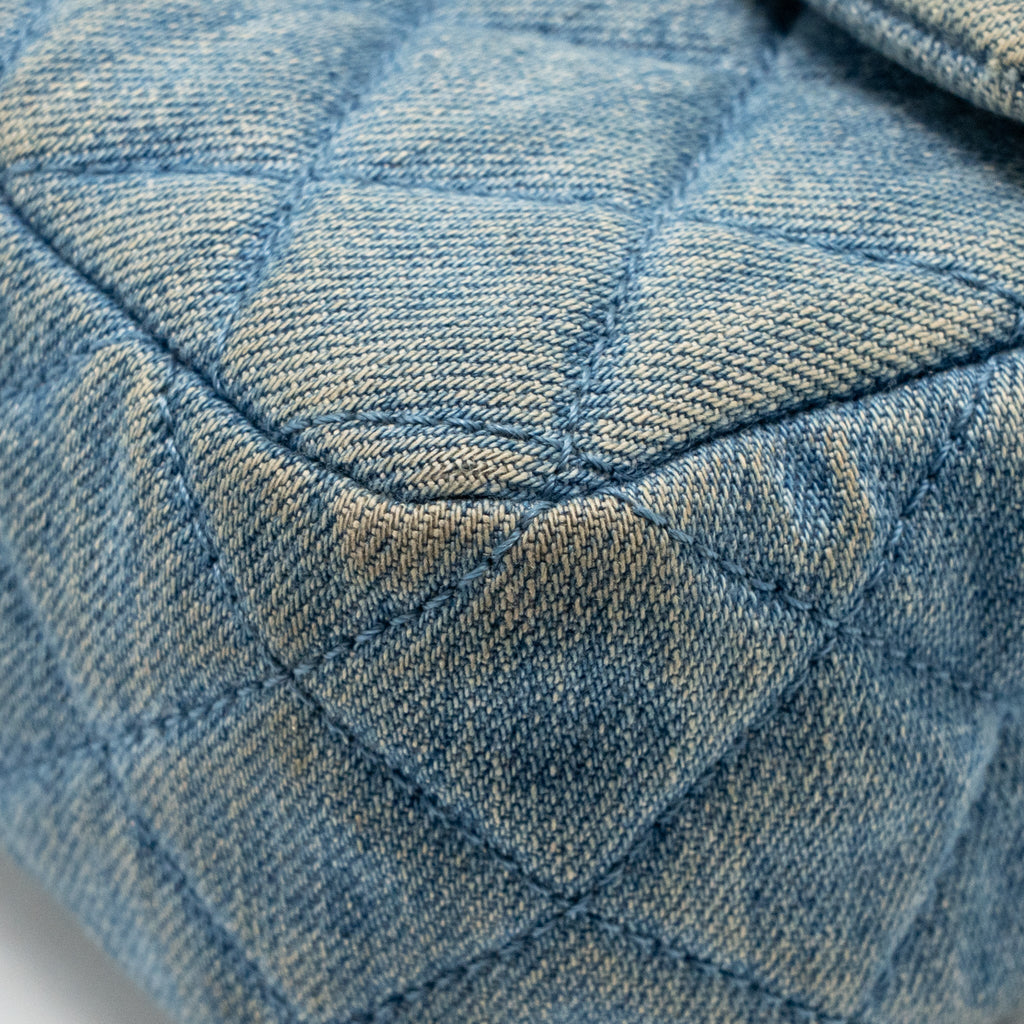 Chanel Pearl Crush Mini Rectangular Denim Blue GHW (Microchip)