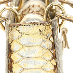 DIOR MINI LADY DIOR PYTHON GOLD/BEIGE LGHW