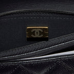 CHANEL 22S LOGO TOP HANDLE WALLET ON CHAIN CAVIAR BLACK GHW (MICROCHIP)