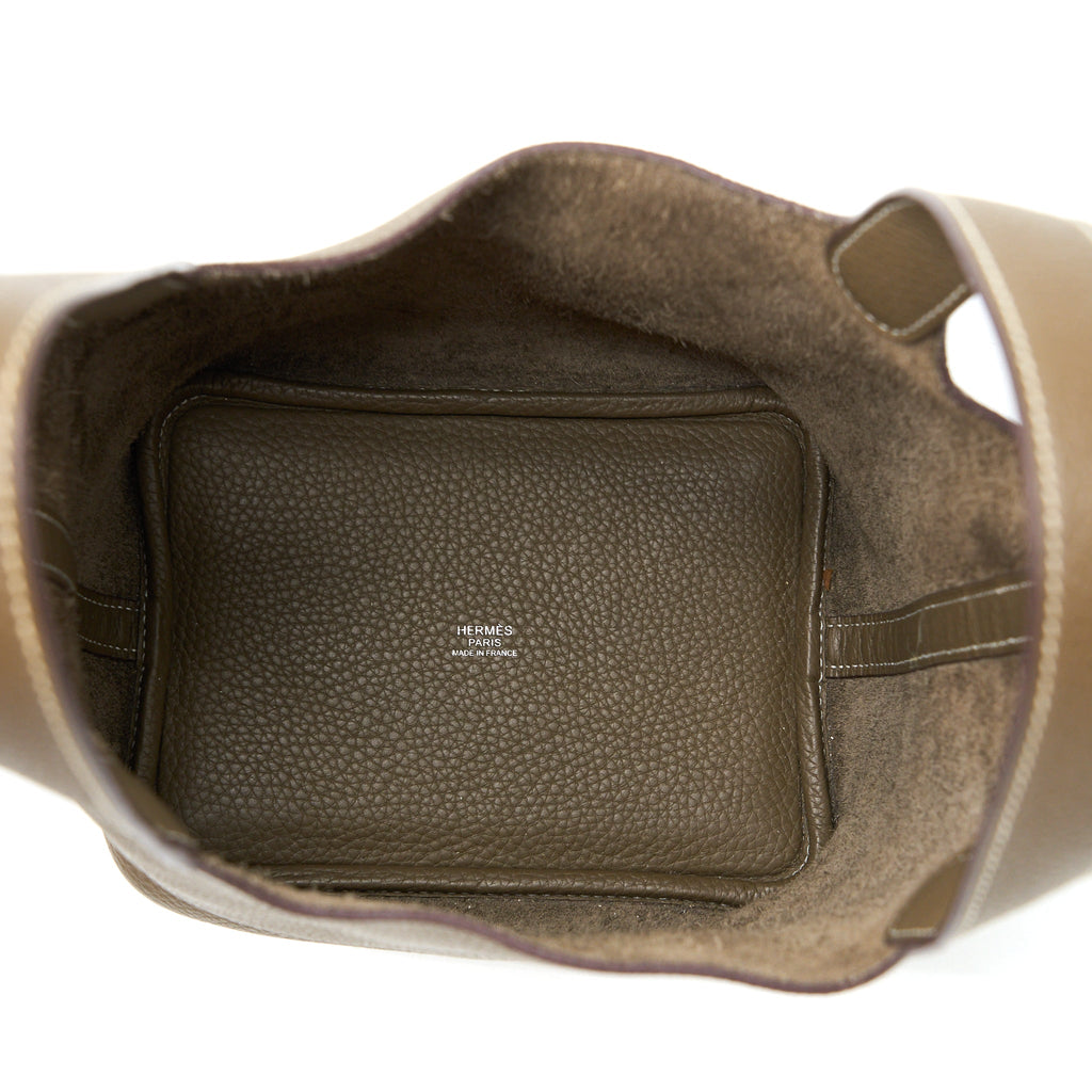 Hermes Picotin 18 Lock Bag Clemence Etoupe SHW