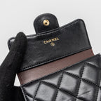 CHANEL CLASSIC COMPACT WALLET LAMBSKIN BLACK GHW