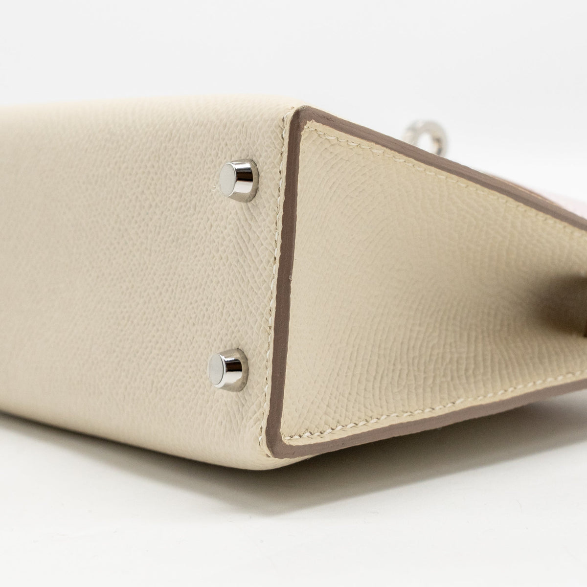 Hermes Mini Kelly II epsom Craie/Mauve Pale/Gold SHW