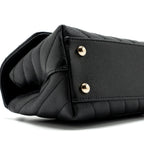 CHANEL SMALL COCO HANDLE CHEVRON CAVIAR BLACK LGHW